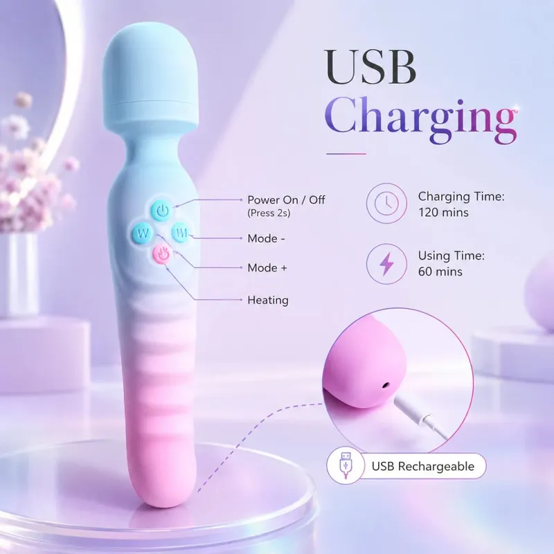 Riscaldamento AV Bacchetta Vibratore per Le Donne G-Spot Stimolatore Clitoride Capezzoli Vagina Massaggiatore Bacchetta Magica Masturbatore Femminile Giocattoli Adulti Del Sesso — image 5