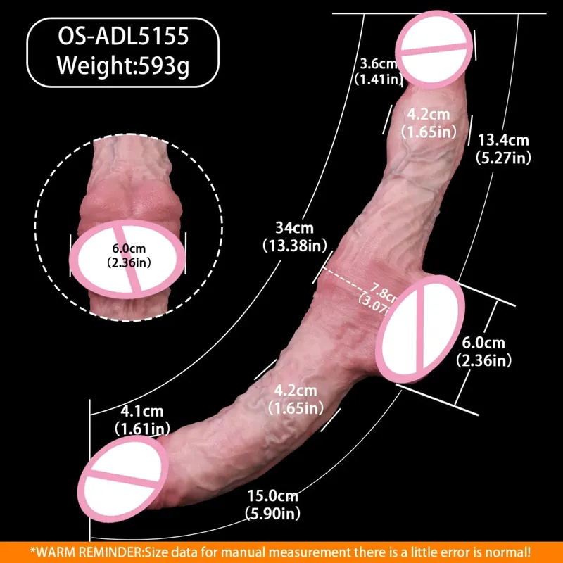 逼真假陽具雙面肛塞情侶肛塞柔軟矽膠 G 點刺激器肛門擴張器雙端陰莖性玩具 — image 8