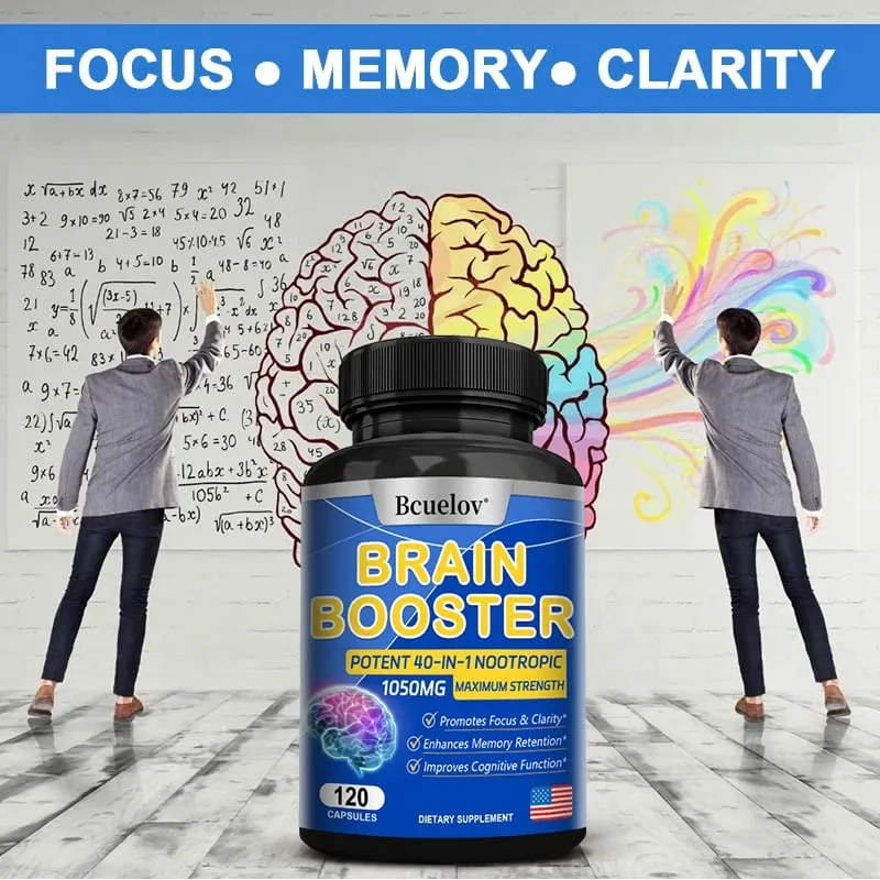 Brain Nutrition Capsules - Dietary Supplement 40-in-1 Potent Formula Vegan Non-GMO Supports Focus and Brain Health — image 6