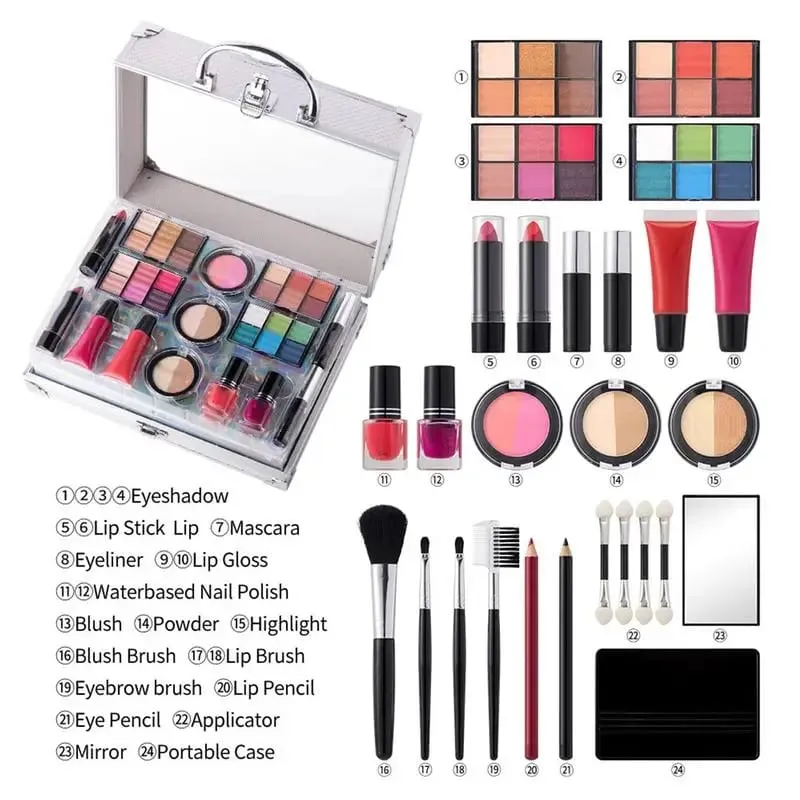 Kit trucco tutto in uno Kit completo per donna Set regalo trucco Ombretto Trucco labbra Mascara Rossetto Matita occhi Applicatore Fard in polvere — image 7