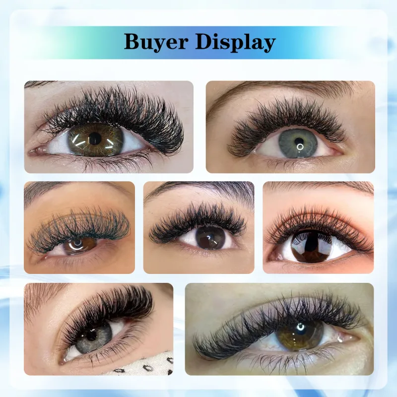 Lashonly Fox YY Faux Mink Eyelash Extensions 16 Lines Soft Natural Premium Flat Root Mesh Net Cross Flying YY Lashes for Fox Eye — image 7