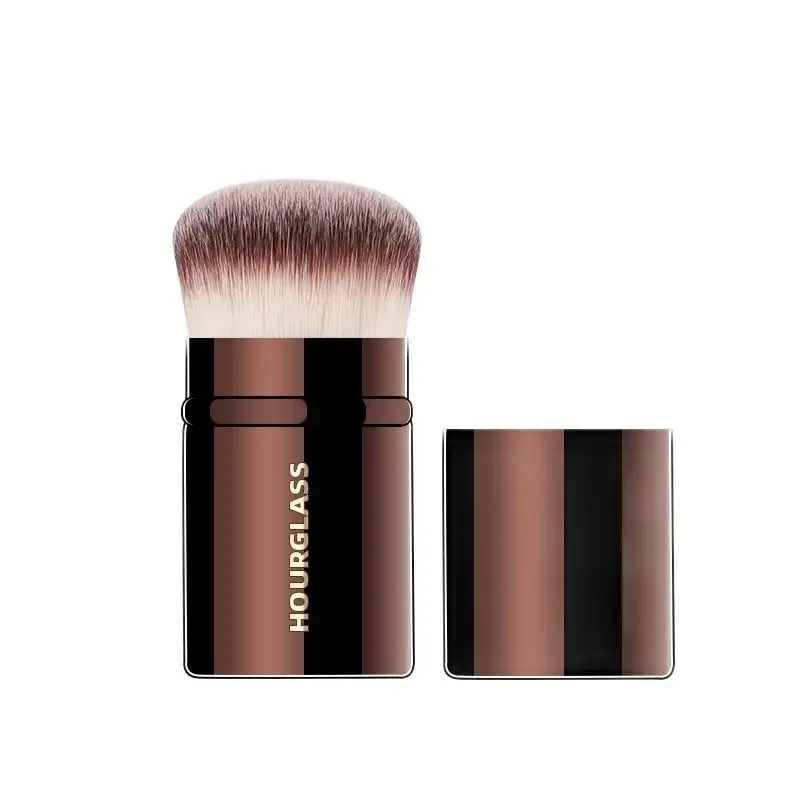 Infällbar professionell makeupborste 3-i-1 multifunktions Foundation Powder Blush Brush Reseportabelt kosmetiskt verktyg med mjuk