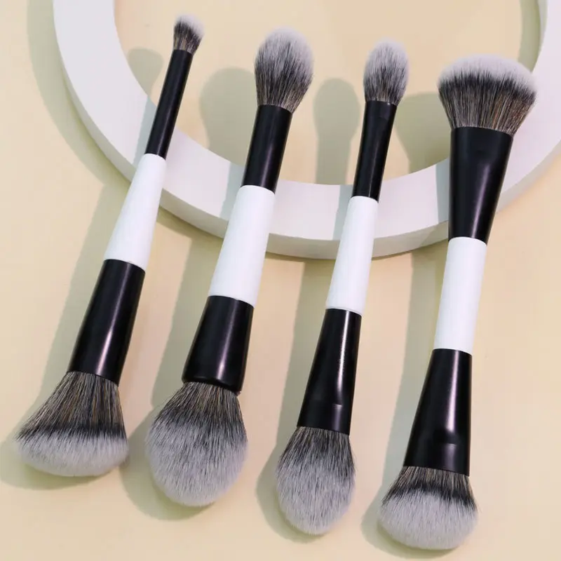 Doppelköpfiges Make-up-Pinsel-Set F1-F4 für Foundation Blush Highlighting Beauty Tools Kosmetikpinsel zur Gesichtsformung — image 1