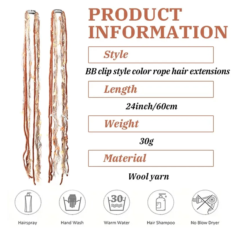 Accessorio per capelli bohemien con fascia lunga nappa colorata Maillard in peluche adatto per feste femminili — image 9