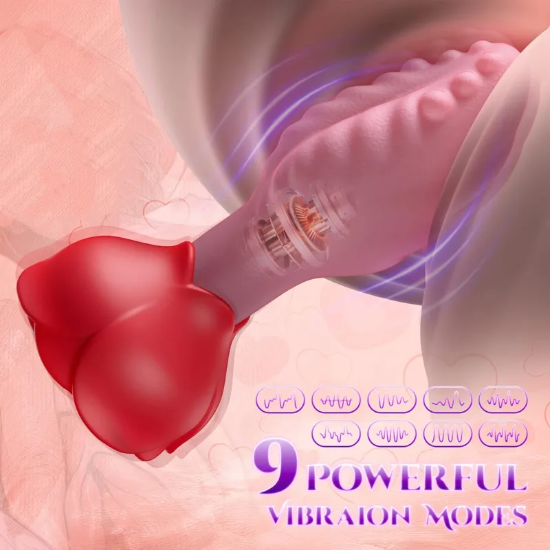 Fernbedienung 360 ° Rotation Wackeln Zunge Vibrator Rose Butt Plug für Männer Prostata Massagegerät Erwachsene Sex Spielzeug für Frauen männer Homosexuell — image 2