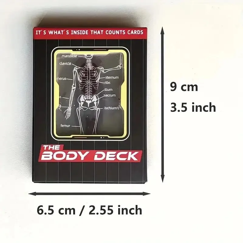 Human Skeleton Knowledge Pokerové karty Průhledné PVC vodotěsné karty Vzdělávací dárky a sběratelské předměty pro studenty medicíny — image 2