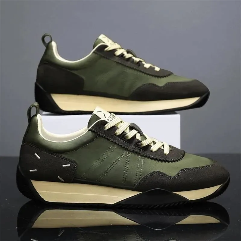 British Men's Spring/Autumn Chunky Sneakers High-Quality Breathable Canvas Casual Shoes Designer Comfy for Outdoor Walking Shoes — image 3