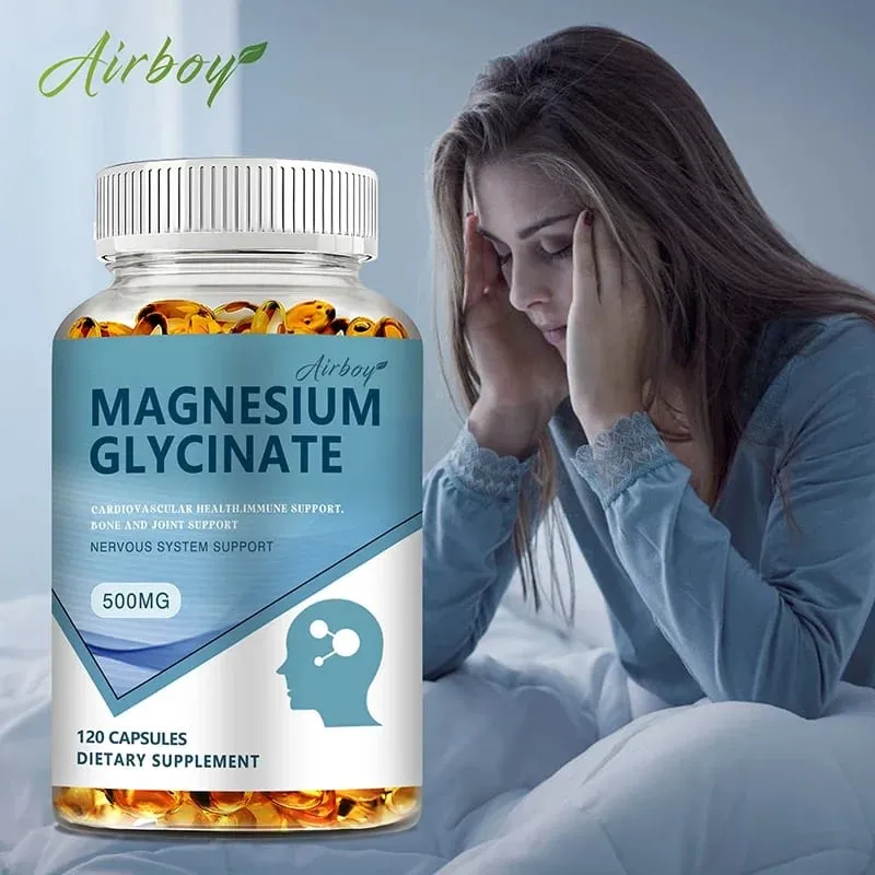 Magnesium Glycinate - Nerves System Improve Mood Nervous Muscles Recovery Heart Health Sleep Quality Support — image 2