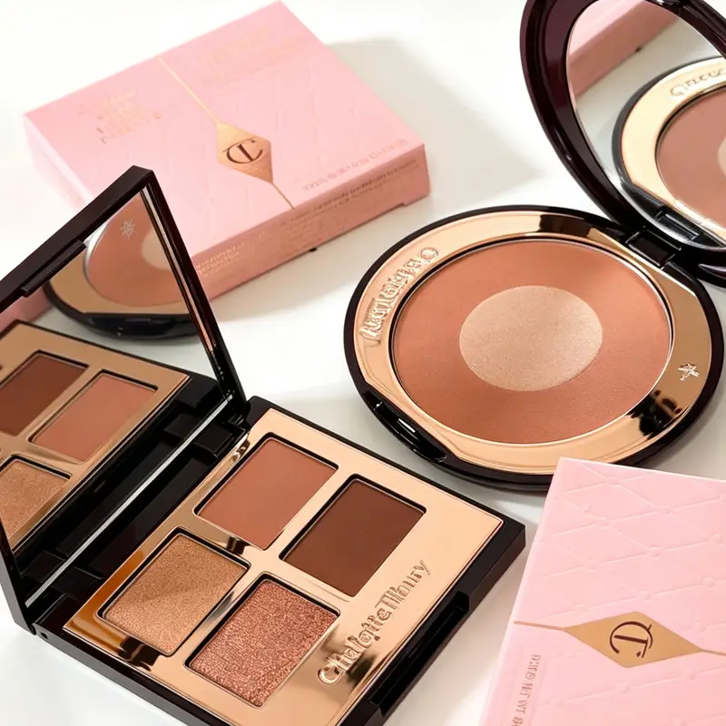 Charlotte Makeup Hadiah Bubuk Perona Pipi & Palet Eyeshadow Seri Kosmetik Mudah Diaplikasikan Pewarna Tahan Lama Concealer Alami Tilbury — image 2