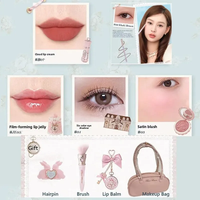 Flowerknows Strawberry Cupid All-In One dárková krabička Makeup Kit Profesionální paletka Swan Blusher Blush Set Krém na rty Flower Knows — image 5