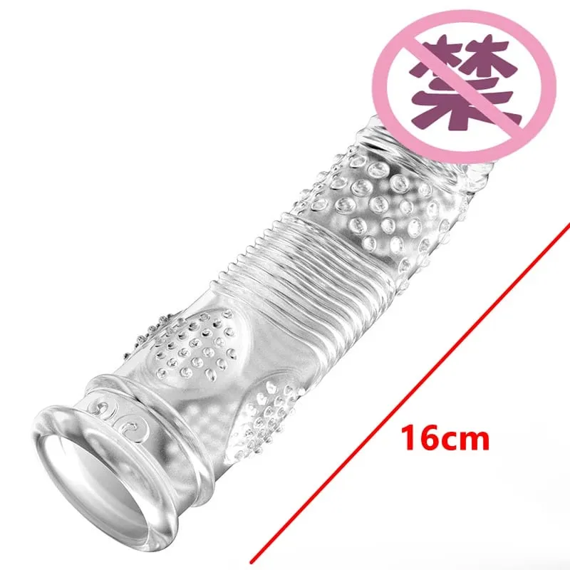 Realistic Penis Extension Cock Sleeve Reusable Silicone Penis Enlarger Delay Condoms For Men Dildo Enhancer Sex Toys Erotic Shop