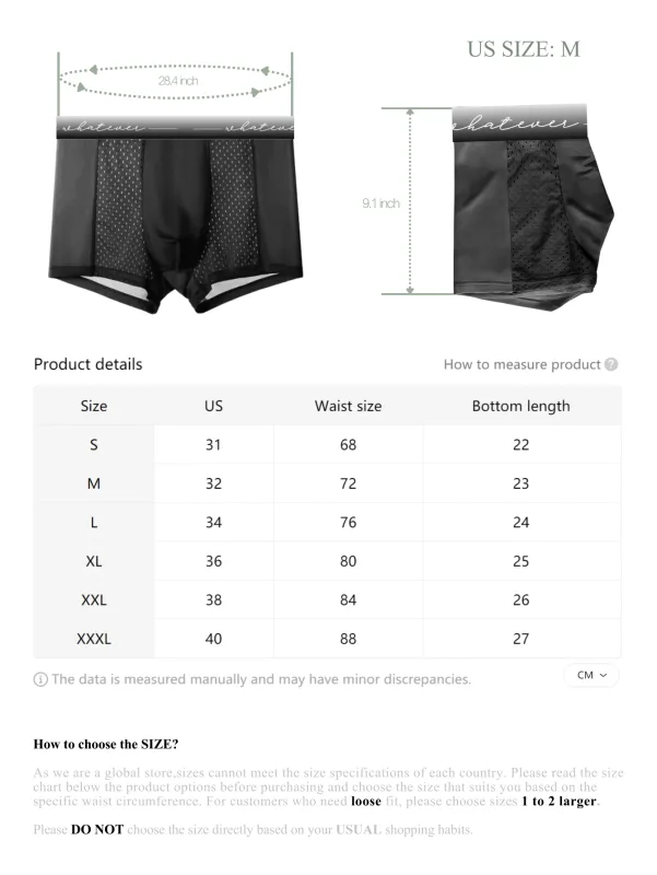 Boxer en maille de soie glacée pour homme, sous-vêtement respirant, culotte pour adolescents, Lingerie en bambou, grande taille, quel que soit l'imprimé, 1 pièce