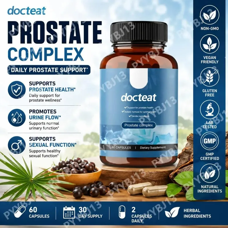 Docteat 전립선 복합 캡슐은 Herbal Saw Palmetto와 Pygeum 60 캡슐로 전립선 건강과 소변 흐름을 지원합니다. — image 2