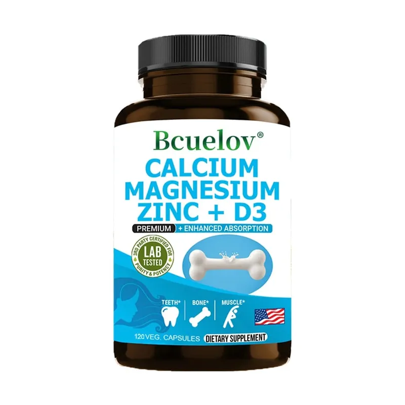 Bcuelov Vápník Hořčík Zinek Vitamin D3 Doplněk - Kosti Zuby Svaly Nervy Metabolismus Syntéza bílkovin Imunitní systém — image 8