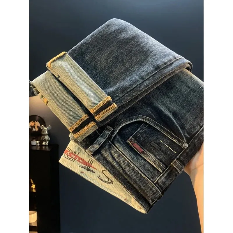 2025 nuovi jeans conici Micro Haren per pantaloni a gamba piccola allentati elastici casual alla moda autunno da uomo — image 3
