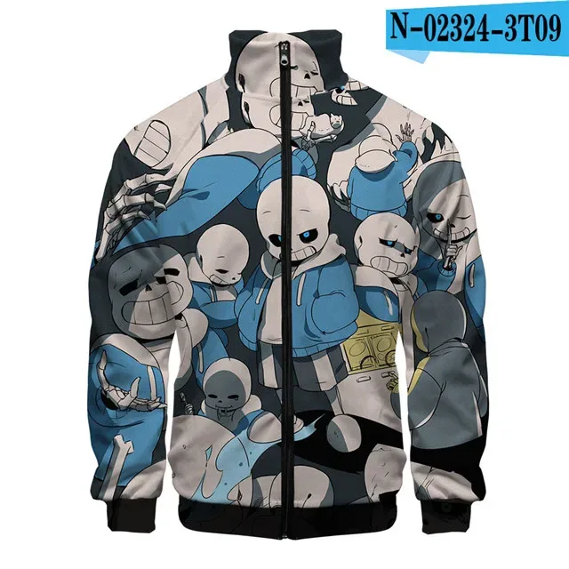 Sang Trọng Phổ Biến Sans Undertale 3D In Hình Dây Kéo Áo Raglan Áo Gió Bé Trai/Bé Gái Thoải Mái Cổ Đứng Áo Áo Khoác — image 35