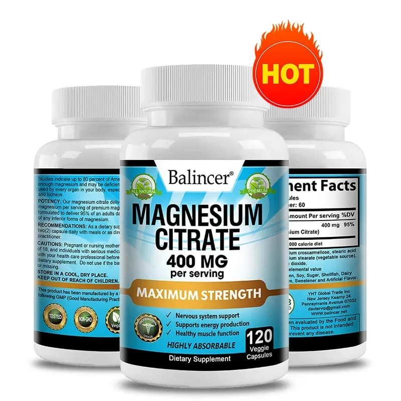 Balincer Magnesium Citrate Supplement Supports Muscle Nervous System Bone Heart Health and Provides Energy — image 2