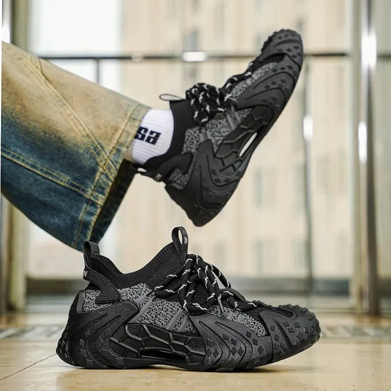 Sepatu kets musim panas ringan pria jaring ventilasi berlubang sepatu harian luar ruangan fleksibel Anti abrasi busa lembut — image 7