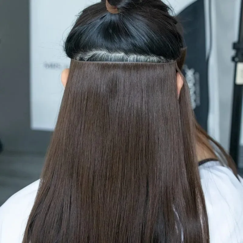 Injected Tape In Hair Extensions Invisible Long Tape PU Weft Human Hair Bundles Natural Hair Extensions 12-22 inch Thick Ends