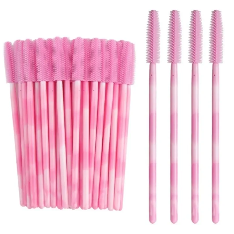 50 pezzi pennelli per ciglia usa e getta strumenti per trucco in silicone mascara bacchetta applicatore arcobaleno colore microbrush pettine per sopracciglia ragazza