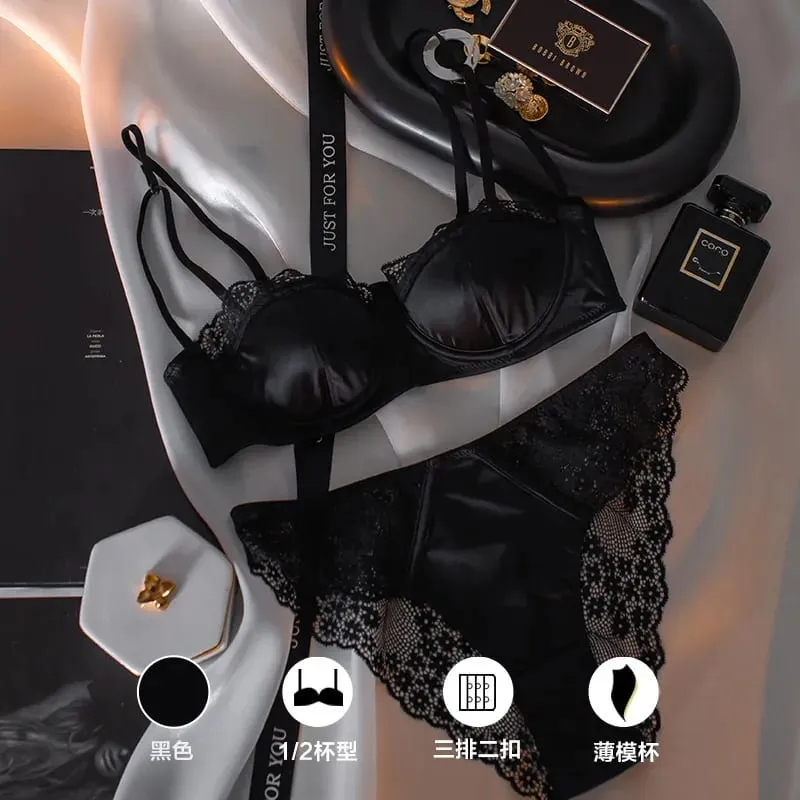 เซ็กซี่ภาษาฝรั่งเศสคำครึ่งถ้วยที่มองไม่เห็น Bra ชุด Underwire Minimizer Push Up ชุดชั้นในชุด S-XL Comfort Breathable Anti Sag สไตล์ — image 10