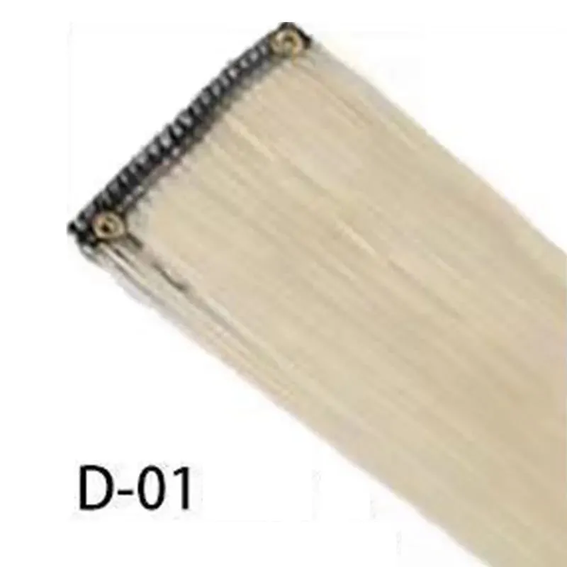 Synthetic 10Pcs colorful Hair Extensions Clip in Colored Party Highlights Extension for Kids Girls Long Straight Hairpiece