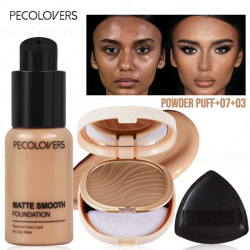 3pcs/Set Foundation Loose Powder Triangle Makeup Kit Full Coverage Liquid Foundation Waterproof Long-Lasting Base Makeup — image 10