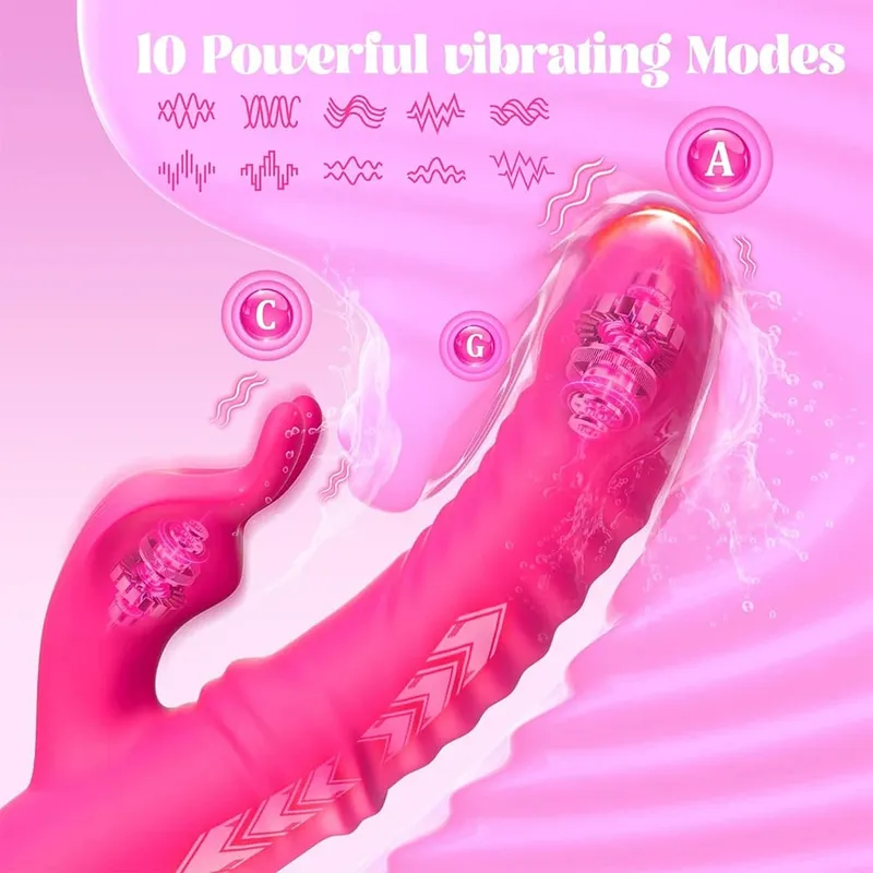 Thrusting Wiggle Rabbit Vibrator สำหรับผู้หญิงช่องคลอด G-Spot Vibrator Clitoris Stimulator หญิง Masturbation Sex Toy สำหรับผู้หญิง — image 2