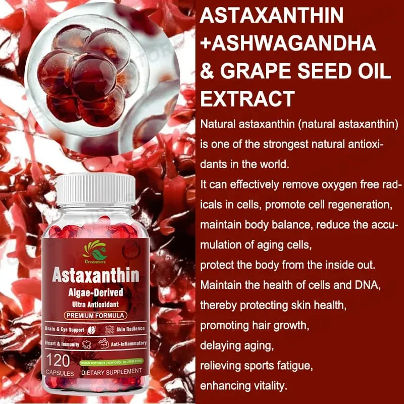 Astaxanthin 12mg kapsler - Beskytter hjernens kognition og accelererer stofskiftet - Beskytter øjenled og huds sundhed — image 4