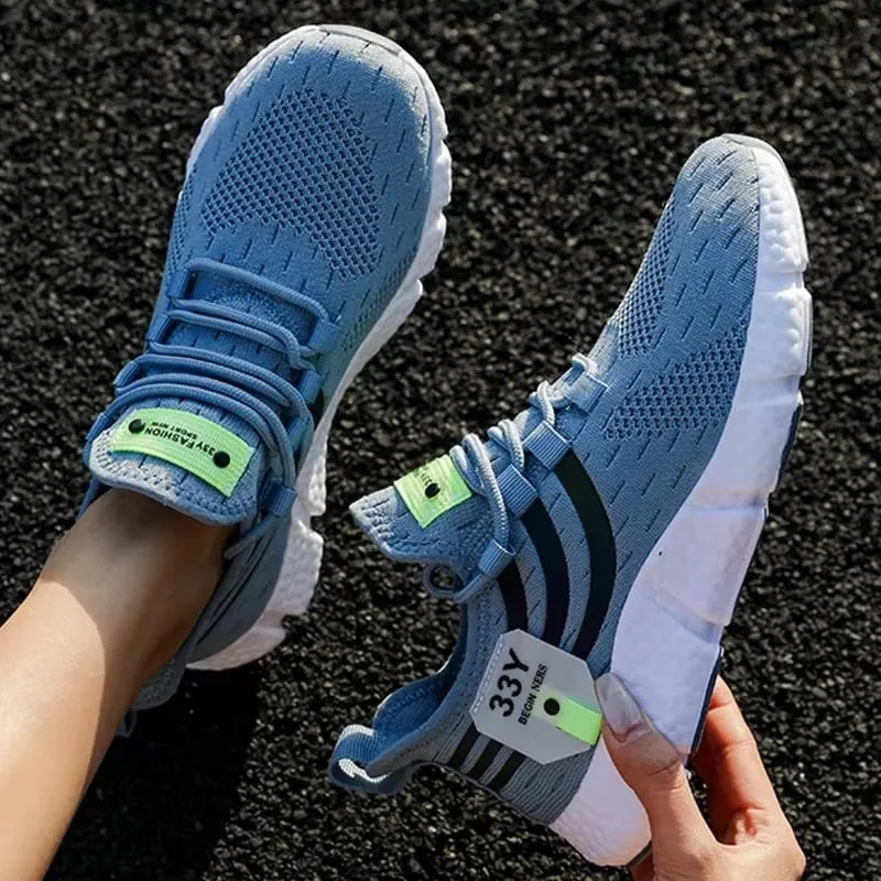 Men's Running Shoes High-quality Lightweight Mesh Design Breathable Comfortable Anti Slip Sole Track Field Running Lace Up Shoes — image 1