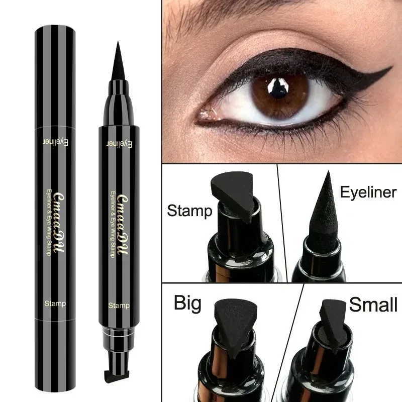 1 Stück großer doppelköpfiger Dichtungs-Eyeliner, wasserdichter und schnell trocknender schwarzer flüssiger Eyeliner, kleiner Wimpernkleberstift, Augen-Make-up-Kosmetik — image 6
