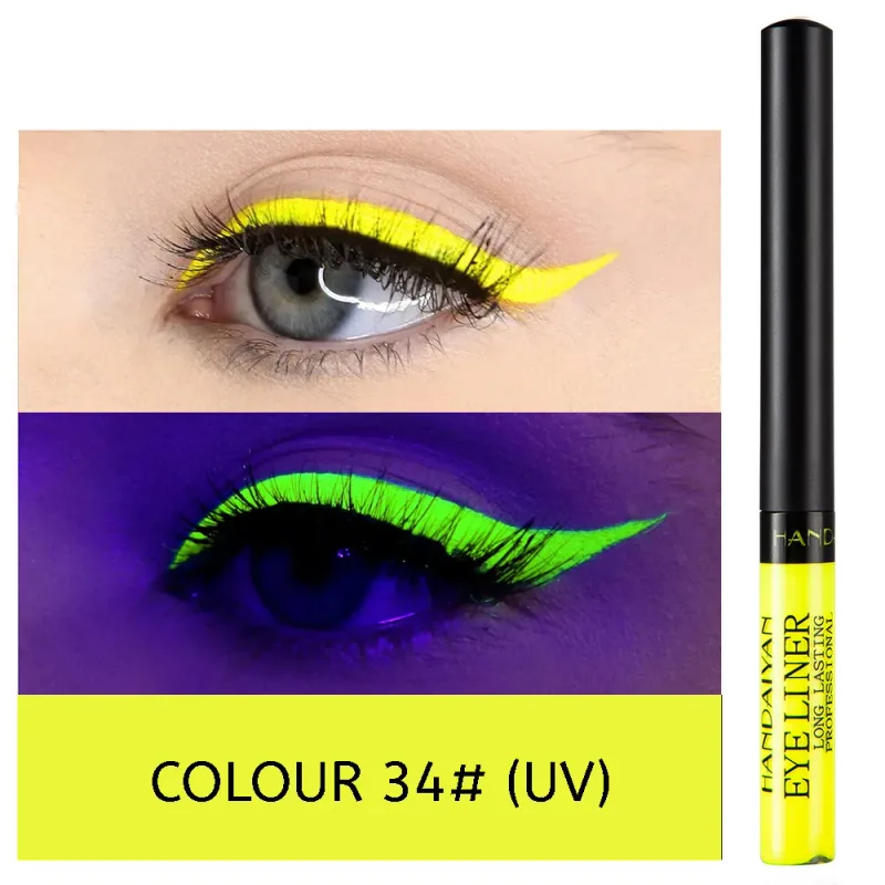 UV Light Neon Eyeliner Pen Eyes Makeup Red Waterproof Liquid Color Eye Liner Pencil Make Up Cosmetics Yellow Matte Purple Pen — image 24