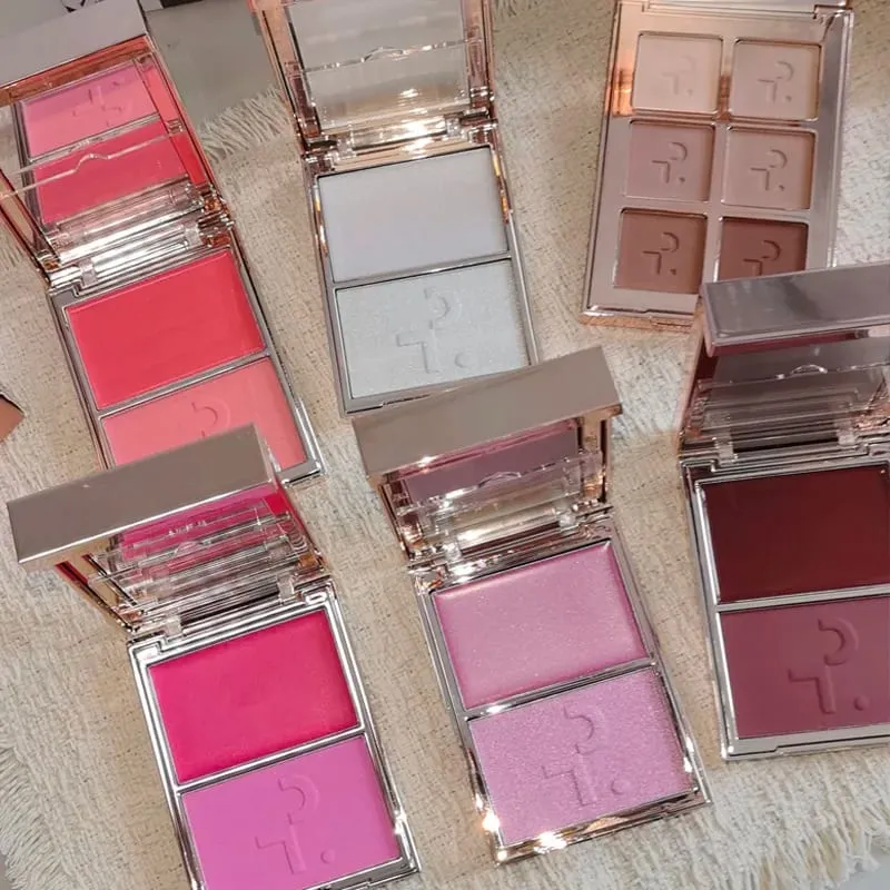 Patrick 2 in 1 Cream & Powder Blush Palette Dual Cheek Blush Duo Lasting Natural Brightening TA Makeup Cosmetics She's That Girl — image 2