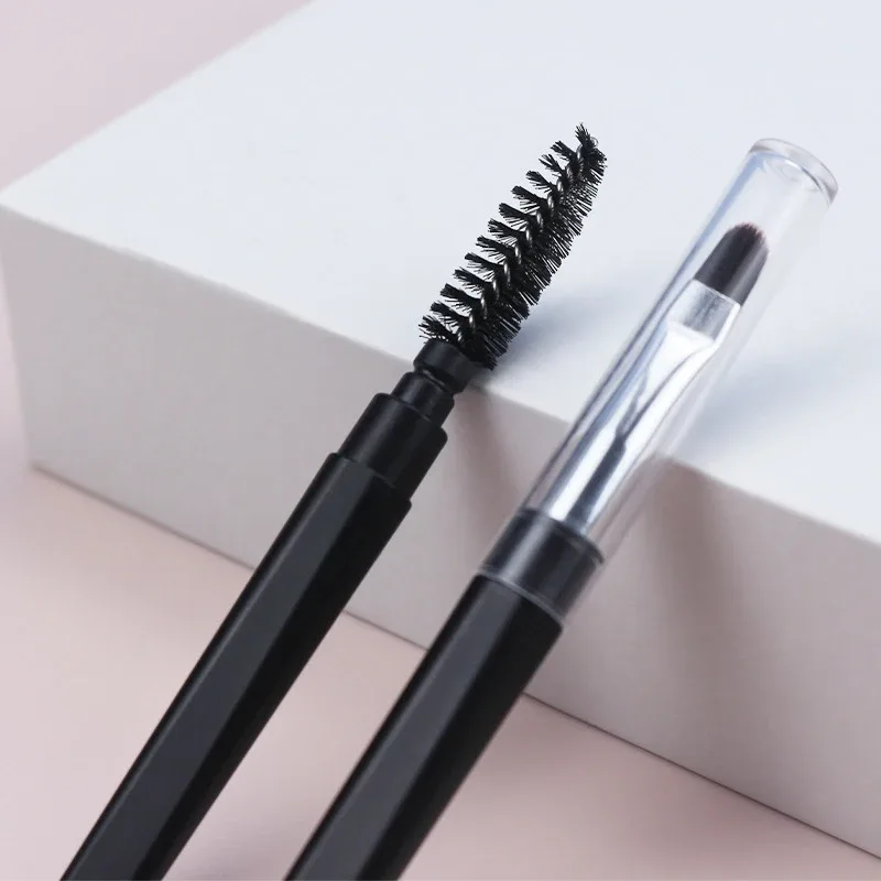 ★▲1PC bærbare øjenskygge makeup børster Rejsestørrelse Makeup børster Øjenbryn Silikone Glit Essentielle kosmetiske værktøj med låg — image 3