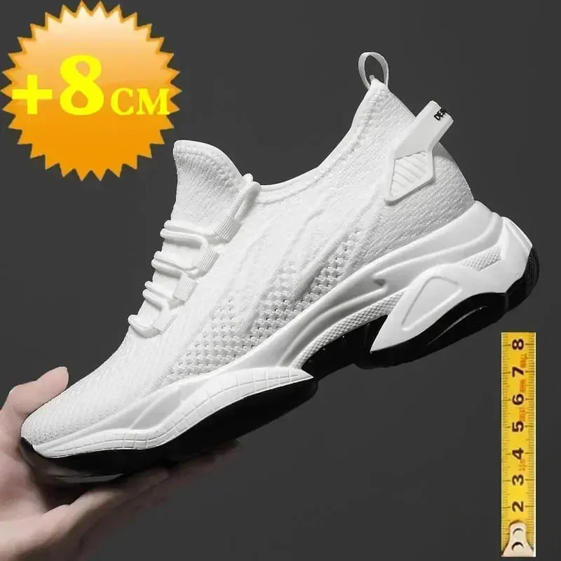 Increasing Men Sneakers Casual Heightening Shoes 8cm Height Increase Shoes for Summer Breathable 6cm Elevator — image 3