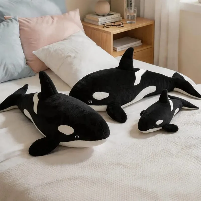 50/70 centimetri Orca Killer Whale Peluche Cuscino Morbido Nero Bianco Balena Coperte E Plaid Cuscino Camera Da Letto Divano Decor Oceano A Tema peluche Cuscino Regalo — image 2