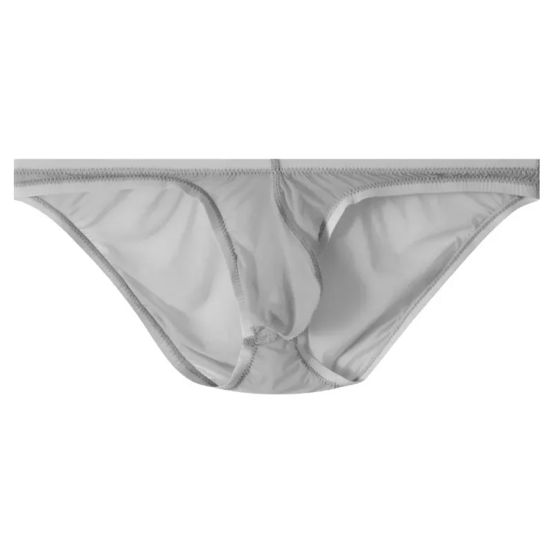 Slip respirant taille basse en soie glacée, Lingerie transparente, slip de Bikini en maille Ultra-fine, culotte Triangle pour hommes, été — image 20
