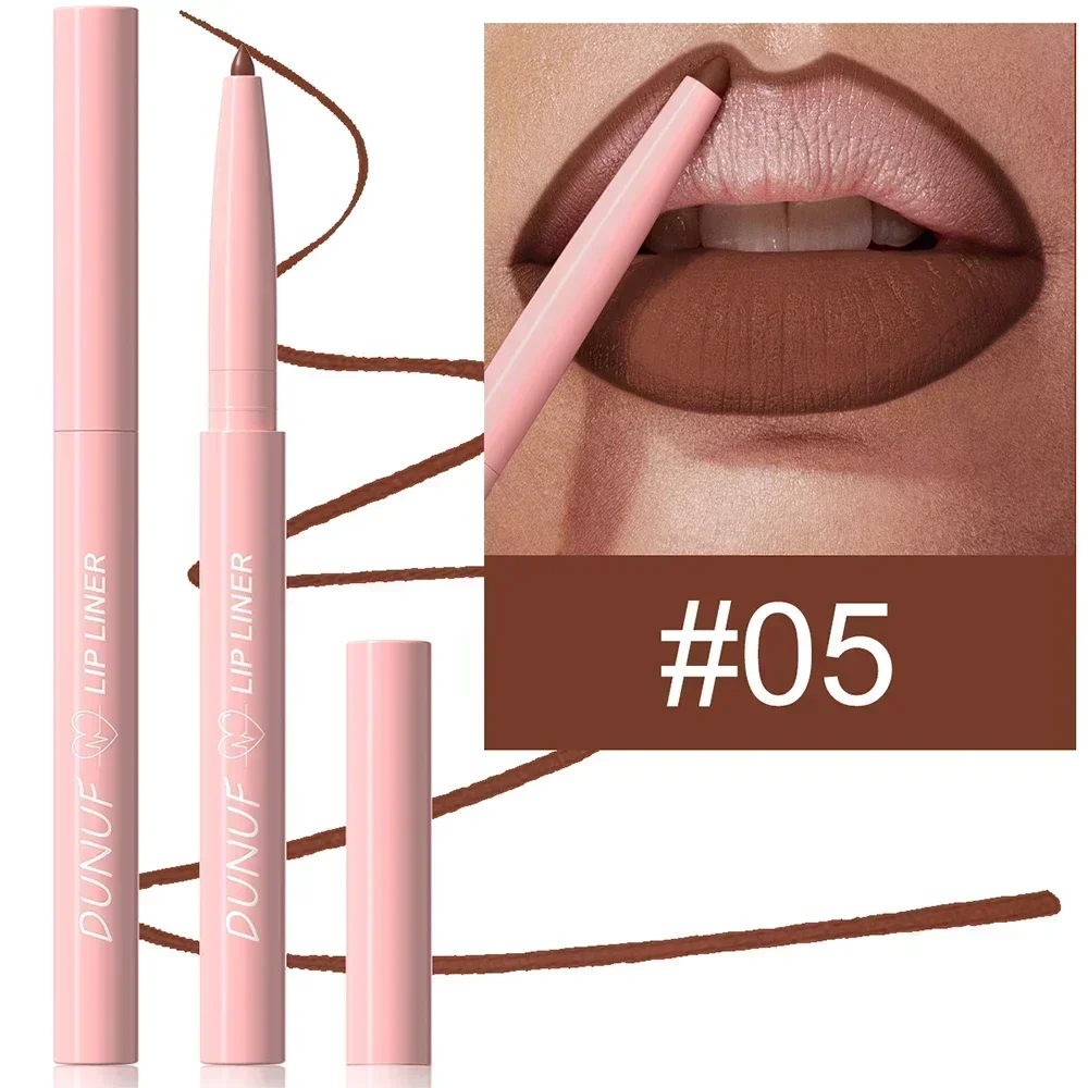 1Pc Tapered Nib Lip Liner Pencil Matte Plumping Lip Stain Lasting Waterproof Fine Lipstick Slim Lip Outline Contour Make Up Pink
