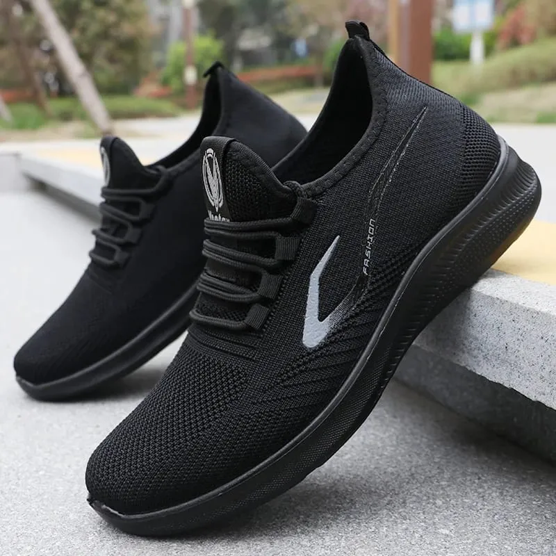 Męskie modne, solidnie tkane, dzianinowe buty do biegania - Lekkie, oddychające, antypoślizgowe - Idealne buty sportowe na świeżym powietrzu
