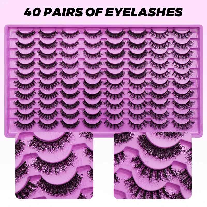 40 Pairs Volume Strip Lashes Faux Mink False Eyelashes Kit Cosmetics Soft Fake Volume Eyelash Extensions Wholesale — image 3
