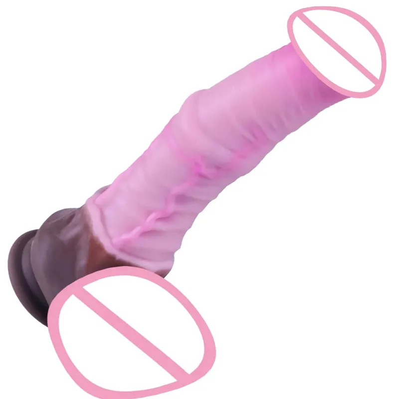 Getaran Dildo Kuda Realistis Besar untuk Wanita Mainan Seks Penggetar Dildo Hewan Penis Pemanas Kontrol Dildo Pendorong Teleskopik — image 1