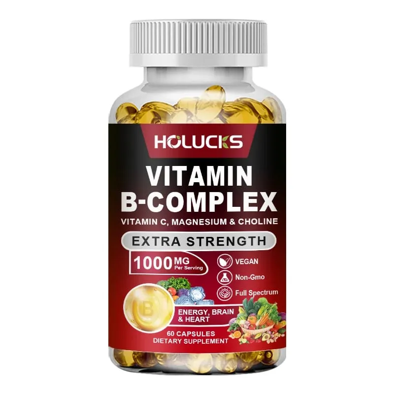 Cápsulas de complejo B de alta absorción con biotina y folato que respaldan el equilibrio del estado de ánimo Salud inmune de la piel y las uñas para la vida diaria
