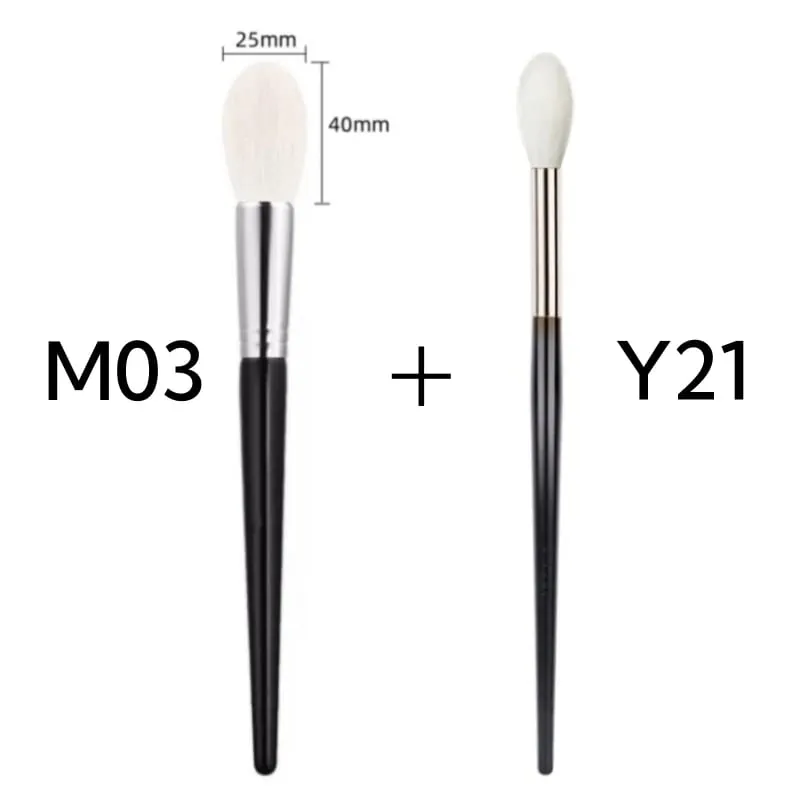 Brocha resaltadora para maquillaje, pelo de cabra Natural, colorete, brochas de maquillaje, herramientas de belleza — image 8