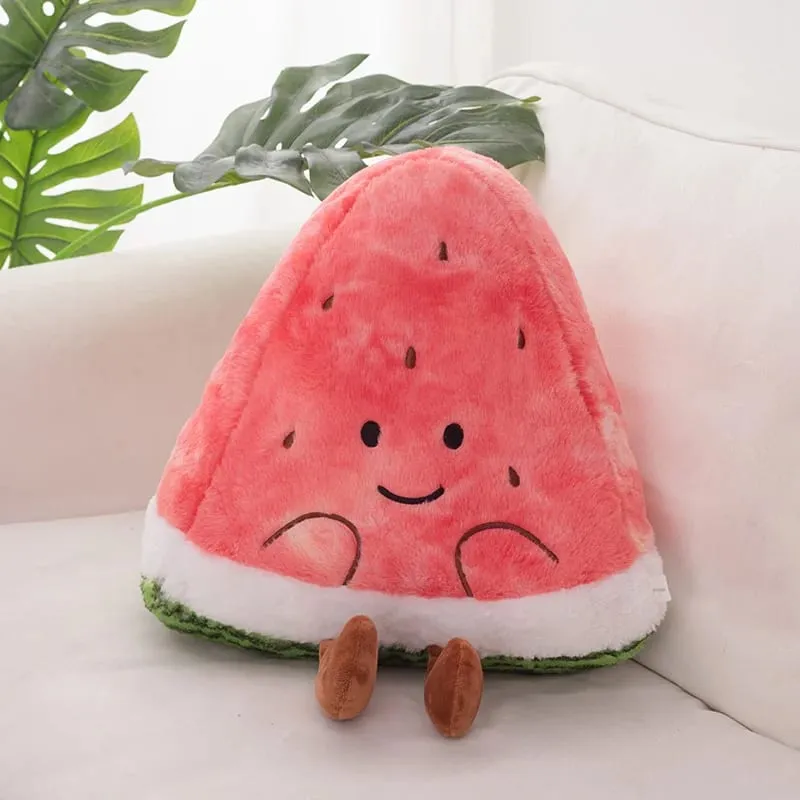 23/45 cm carino fetta di anguria peluche cuscino viso sorridente carino triangolare frutta cuscino rosso con gambe peluche decorazione regalo — image 5
