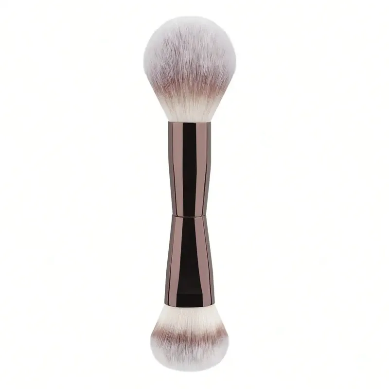 Conjunto de pincéis de maquiagem facial 1/2, pincéis de maquiagem de ponta dupla para base, contorno, pó, blush, iluminador e corretivo