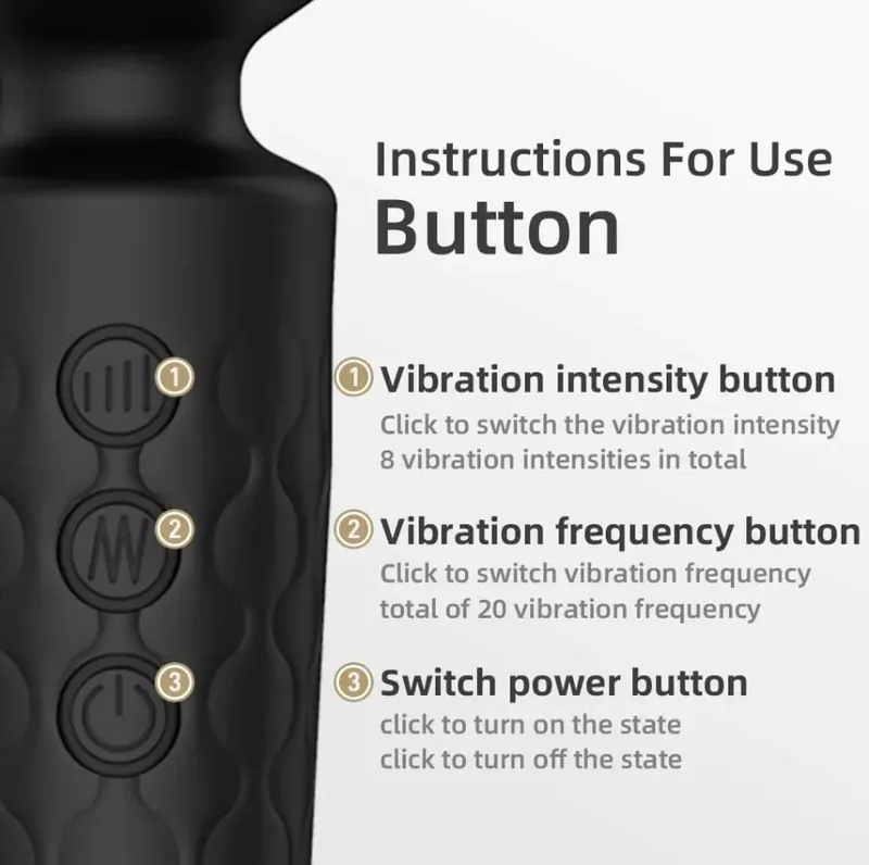 20 ความเร็วที่มีประสิทธิภาพ AV Vibrator Magic-Wand Anal Dildo หัวนม G Spot Clitoris Stimulator หญิง Masturbation Sex ของเล่นสำหรับผู้หญิง — image 5