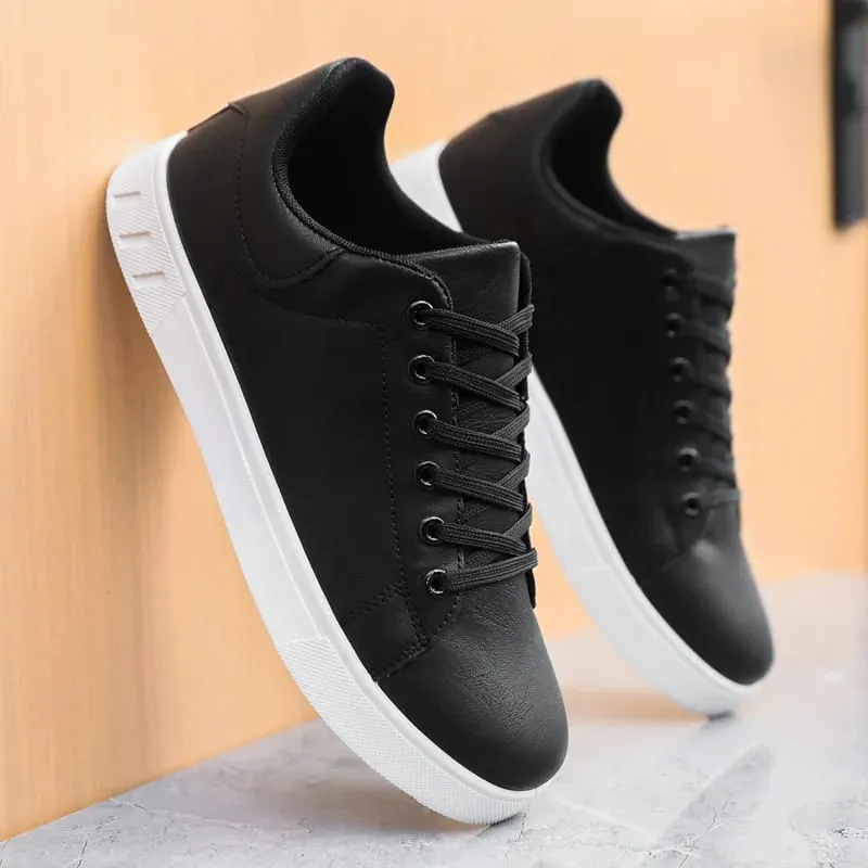Black Vulcanized Sneakers Men's Flats Comfortable Shoes Lace up Zapatillas Hombre Autumn Spring Fashion Sneakers Plus Size 39-48 — image 2
