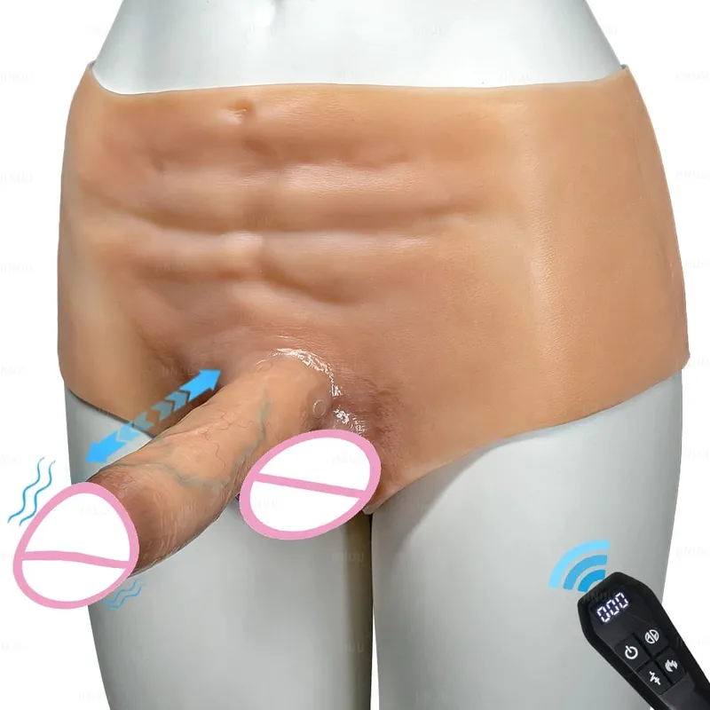 สวมใส่ Thrusting การหมุน Dildo Vibrator ไฟฟ้าสมจริงอวัยวะเพศชาย Masturbator คู่กางเกงขาสั้นเพศ Dildo สำหรับเพศของเล่น 18 + — image 2