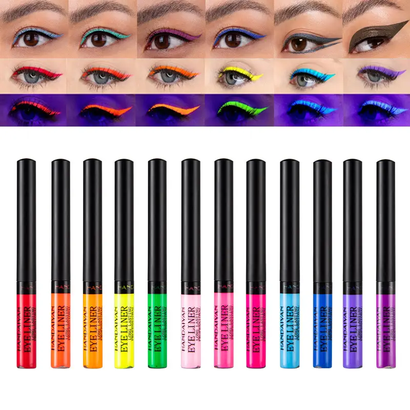 UV Light Neon Eyeliner Pen Eyes Makeup Red Waterproof Liquid Color Eye Liner Pencil Make Up Cosmetics Yellow Matte Purple Pen — image 2