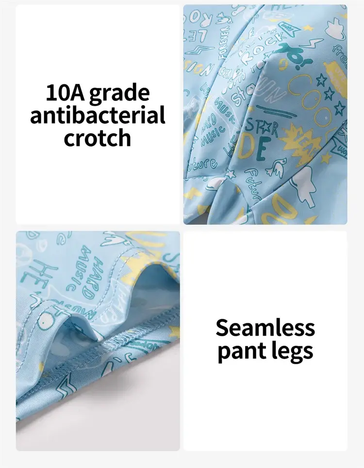 MiiOW 4Pcs Ice Silk Men Boxers 10A Antibacterial Crotch Man Panties Underpants Breathable Cartoon Print Men's Underwear Trunks — image 12